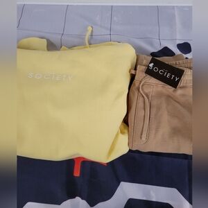 NWT XL Outfit Yellow Hoodie+Sweat Pants Vintage Brown, Thick Great Quality 2for1